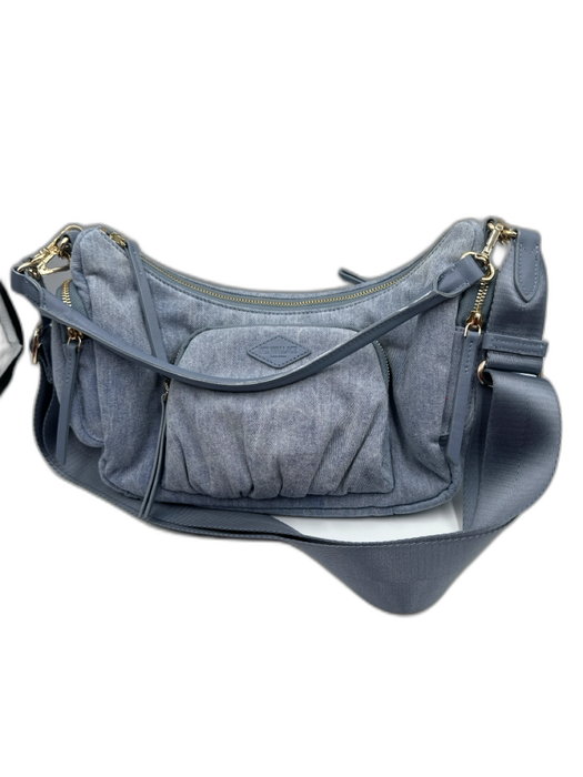 MZ Wallace Light Blue Fabric Denim Crossbody Pouch Included Crescent Bag Light Blue / S