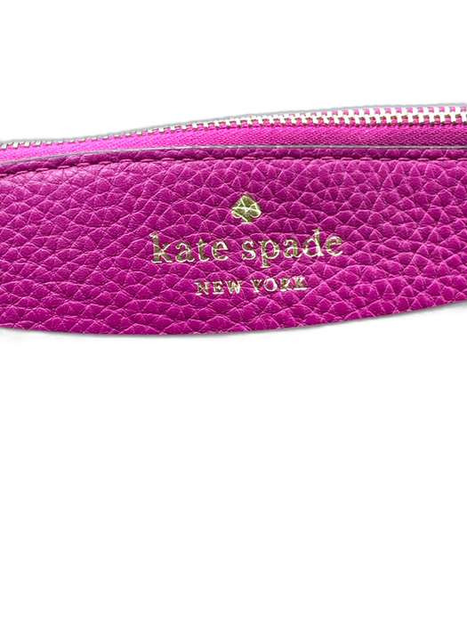 Kate Spade Fuchsia Pink Pebbled Leather Zip Top pocket Crossbody Bag Fuchsia Pink / Small