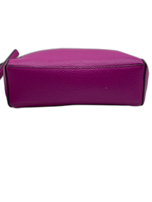 Kate Spade Fuchsia Pink Pebbled Leather Zip Top pocket Crossbody Bag Fuchsia Pink / Small