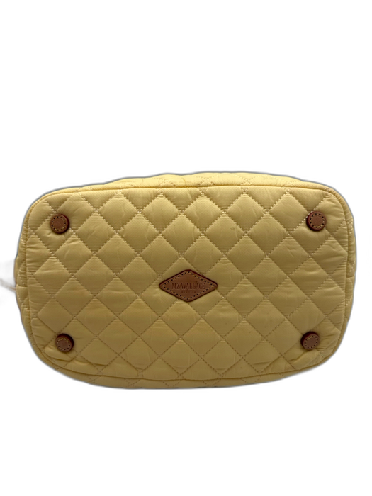 MZ Wallace Butter Yellow Nylon Quilted Top Handle Zip Crossbody Strap Bag Butter Yellow / S
