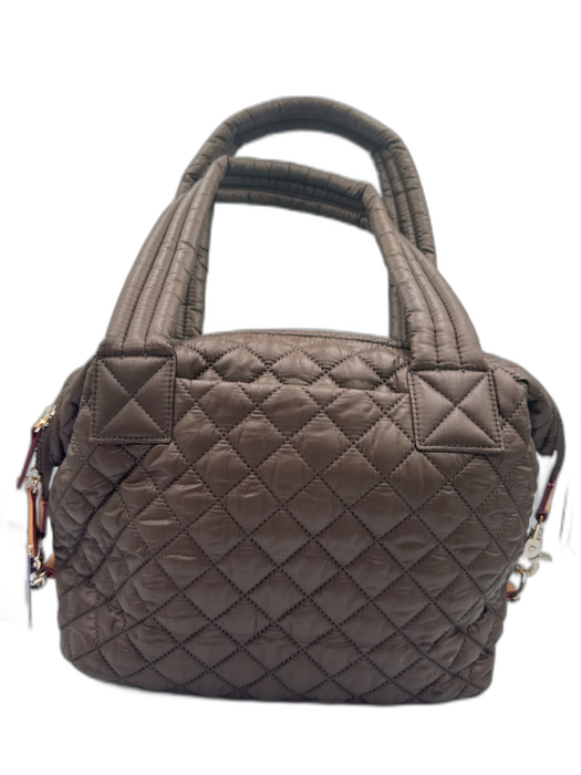 MZ Wallace Brown Nylon Gold Tone Hardware Quilted Flap Shoulder Bag Brown / Medium