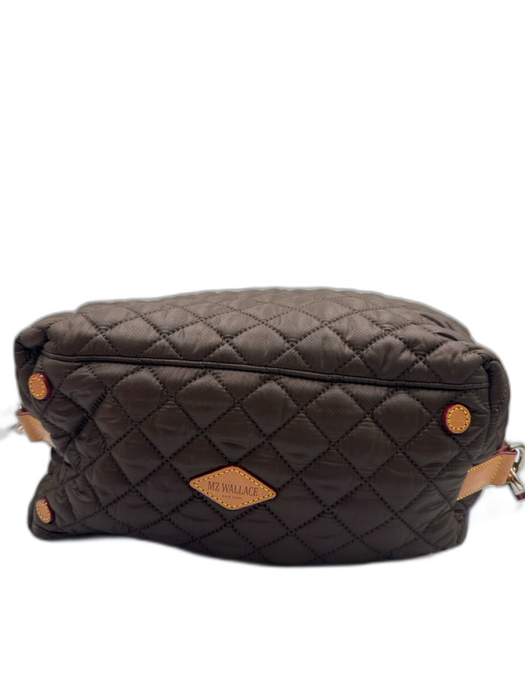 MZ Wallace Brown Nylon Gold Tone Hardware Quilted Flap Shoulder Bag Brown / Medium