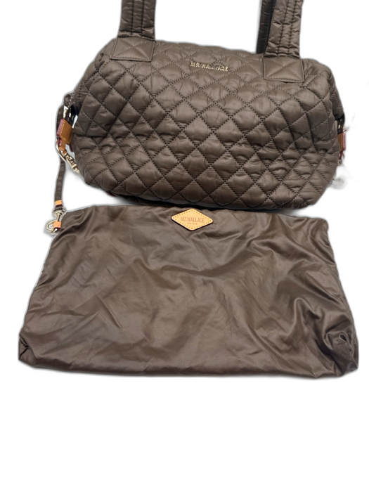 MZ Wallace Brown Nylon Gold Tone Hardware Quilted Flap Shoulder Bag Brown / Medium