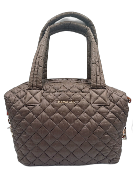 MZ Wallace Brown Nylon Gold Tone Hardware Quilted Flap Shoulder Bag Brown / Medium