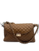 MZ Wallace Brown Nylon & Acetate Quilted Top Handle Zip Close Bag Brown / Medium