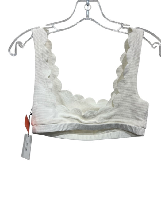 Marysia Size L White Polyamide & Elastane Scalloped Top Only Swimsuit White / L