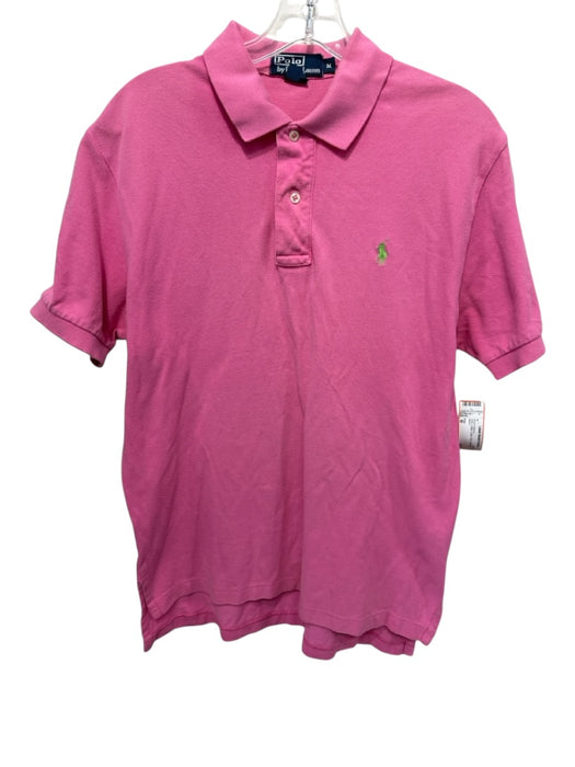 Polo Size M Pink Cotton Solid Polo Men's Short Sleeve Pink / M