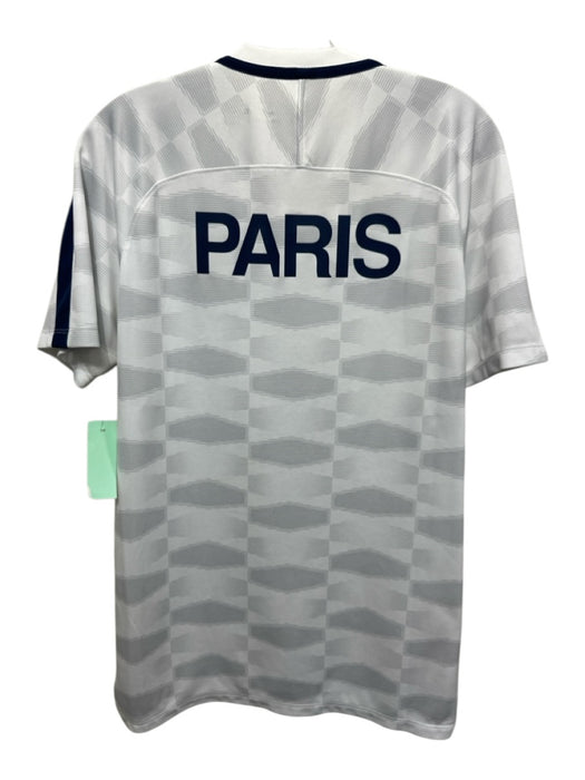Nike Size M White & Blue Polyester Jersey Men's Short Sleeve White & Blue / M