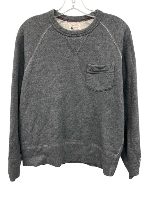 Champion Size M Gray Cotton Blend Heathered Sweatshirt Crew Long Sleeve Shirt Gray / M