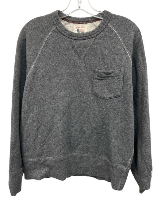 Champion Size M Gray Cotton Blend Heathered Sweatshirt Crew Long Sleeve Shirt Gray / M