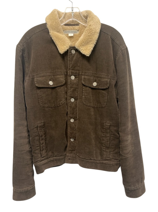 Outerknown Size M Brown Cotton Blend Cordouroy Trucker Lined Men's Jacket Brown / M