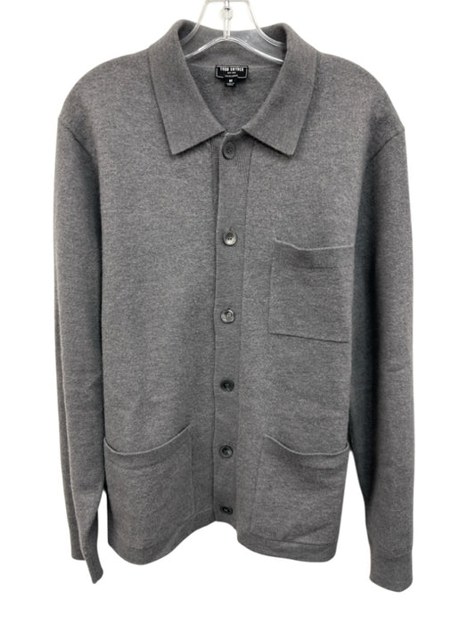 Todd Snyder Size M Gray Wool Solid Knit Button up Men's Sweater Gray / M