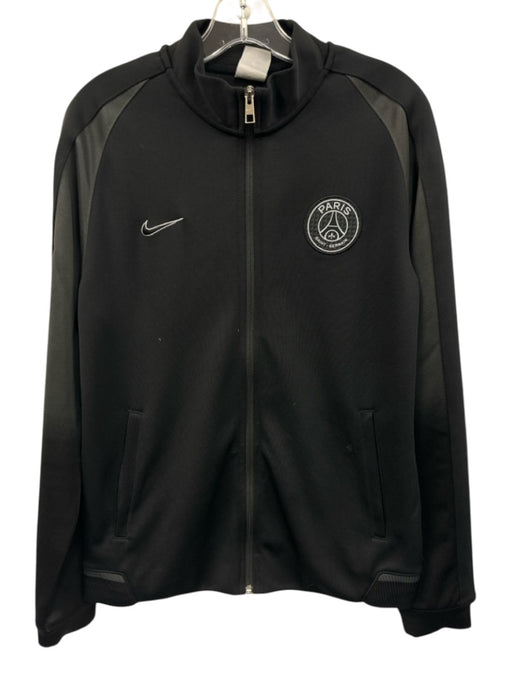 Nike Size M Black Synthetic Solid Zip UP Track Men's Jacket Black / M
