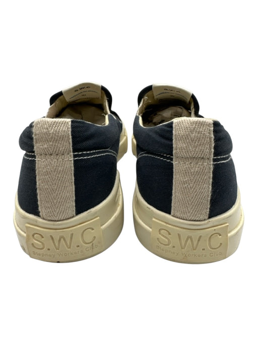 S.W.C. Shoe Size 43 Blue & White Canvas Solid Sneaker Men's Shoes Blue & White / 43