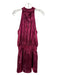 Ramy Brook Size M Burgundy Red Polyester Velvet Smocked Waist high neck Dress Burgundy Red / M