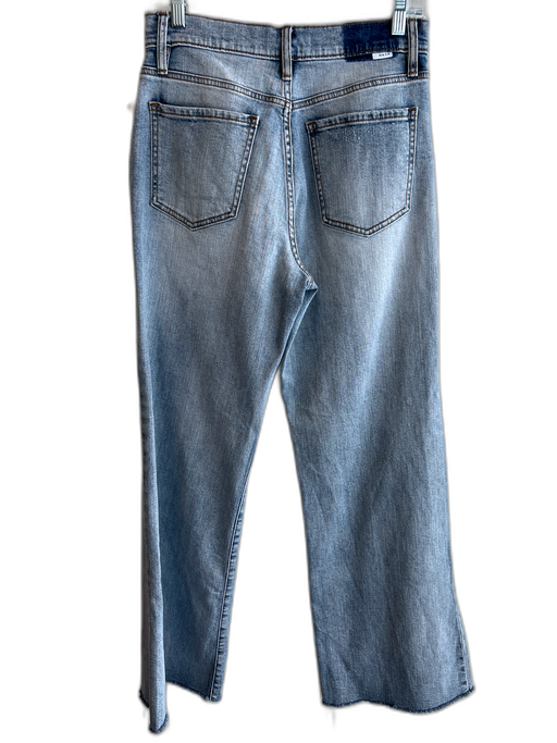 DAZE Size 28 Light Wash Denim Cotton Mid Rise Wide Leg Zipper Fly Jeans Light Wash Denim / 28