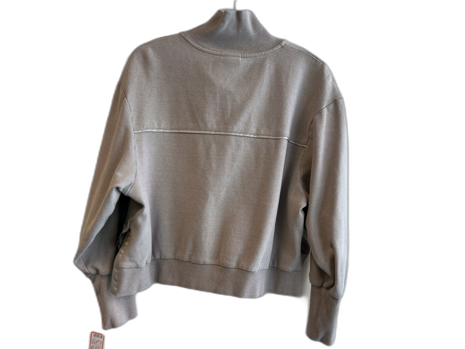 Varley Size Medium Light Moss Green Cotton Blend Long Sleeve Half Snap Top Light Moss Green / Medium