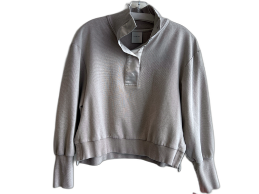 Varley Size Medium Light Moss Green Cotton Blend Long Sleeve Half Snap Top Light Moss Green / Medium