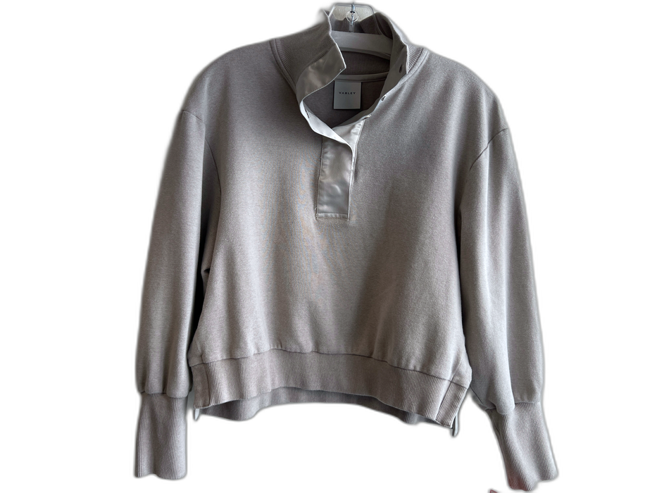 Varley Size Medium Light Moss Green Cotton Blend Long Sleeve Half Snap Top Light Moss Green / Medium
