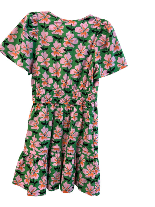 By Anthropologie Size Medium Green & Multi Cotton Floral V Neck Mini Dress Green & Multi / Medium