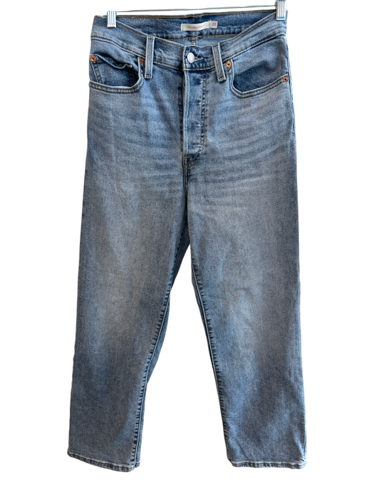 Levis Size 27 Light Wash Cotton 5 Pocket High Rise Straight Leg Button Fly Jeans Light Wash / 27