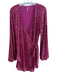Free People Size Medium Pink Polyester Sequins lined Wrap Long Sleeve Dress Pink / Medium
