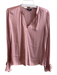Paige Size Medium Pale Pink Polyester Half Button Long Sleeve tie at sleeve Top Pale Pink / Medium