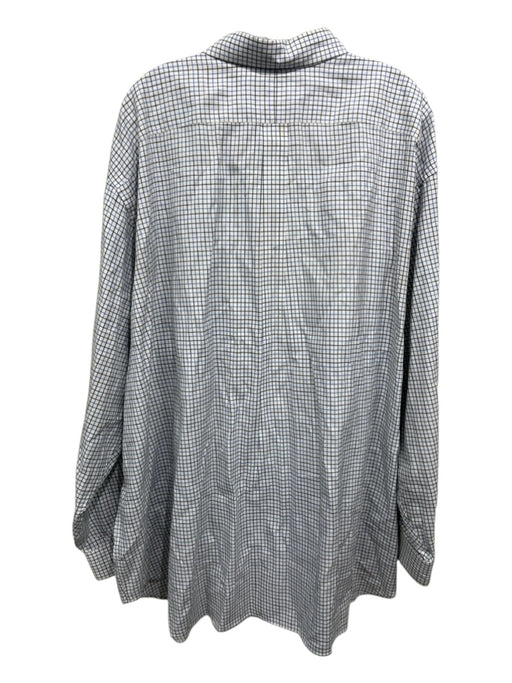 Polo Ralph Lauren Size 4XL White, Black, Blue Cotton Grid Long Sleeve Shirt White, Black, Blue / 4XL