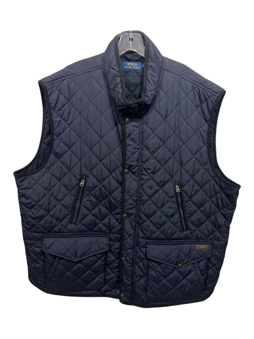 Polo Ralph Lauren Size 4XL Navy Nylon Zip & Snap Men's Vest Navy / 4XL
