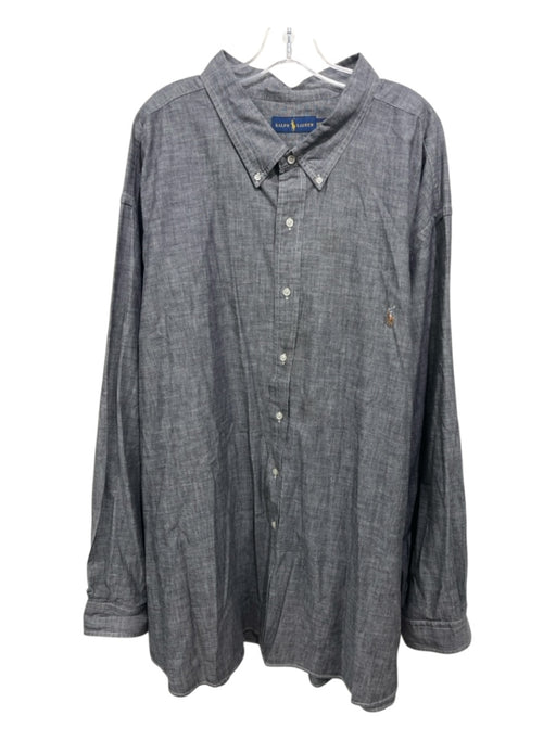 Polo Ralph Lauren Size 5XL Gray Cotton Button Down Men's Long Sleeve Shirt Gray / 5XL