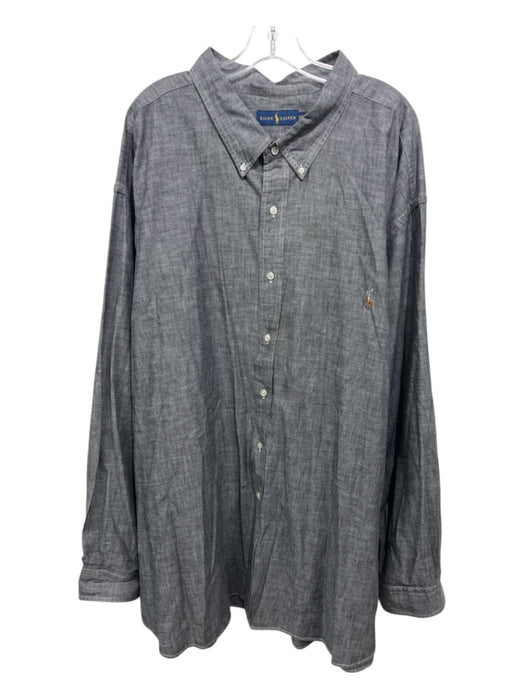 Polo Ralph Lauren Size 5XL Gray Cotton Button Down Men's Long Sleeve Shirt Gray / 5XL