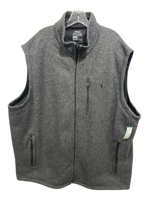 Polo Ralph Lauren Size 4XL Gray Polyester Zip Up Men's Vest Gray / 4XL
