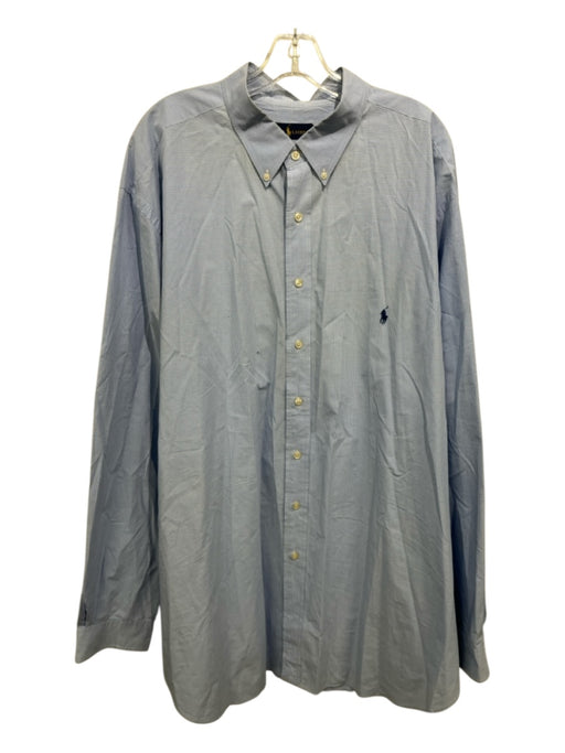 Polo Ralph Lauren Size 3XL Blue & White Cotton Gingham Men's Long Sleeve Shirt Blue & White / 3XL