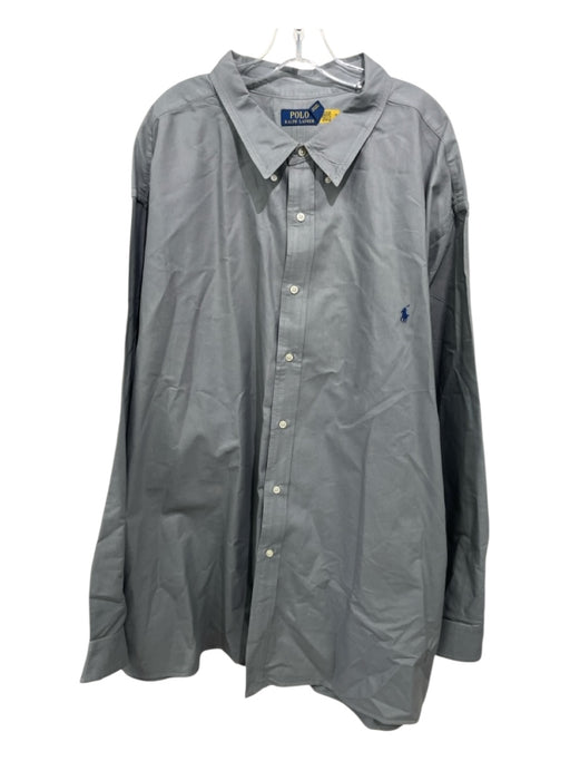 Polo Ralph Lauren Size 5XL Gray Cotton Button Down Men's Long Sleeve Shirt Gray / 5XL