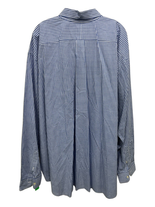 Polo Ralph Lauren Size 4XL Blue & White Cotton Gingham Men's Long Sleeve Shirt Blue & White / 4XL
