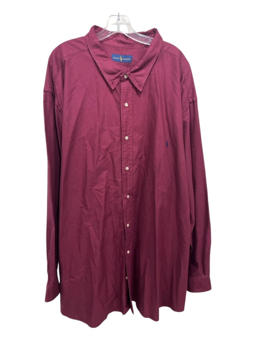 Polo Ralph Lauren Size 3XL Red Cotton Button Down Men's Long Sleeve Shirt Red / 3XL
