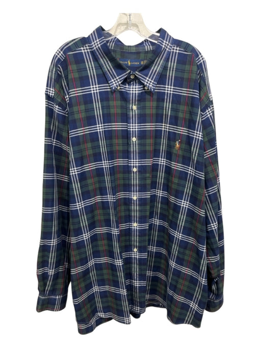 Polo Ralph Lauren Size 4XL Green & Multi Cotton Plaid Men's Long Sleeve Shirt Green & Multi / 4XL