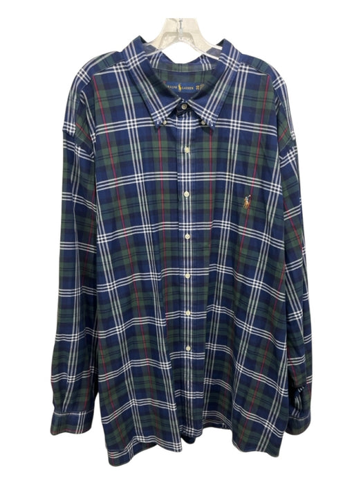 Polo Ralph Lauren Size 4XL Green & Multi Cotton Plaid Men's Long Sleeve Shirt Green & Multi / 4XL