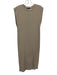 Zara Size S Beige Cotton & Elastane Sleeveless Rib Knit Midi Dress Beige / S
