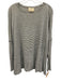 Alice + Olivia Air Size Est Small Black White & Beige Linen Blend Striped Top Black White & Beige / Est Small