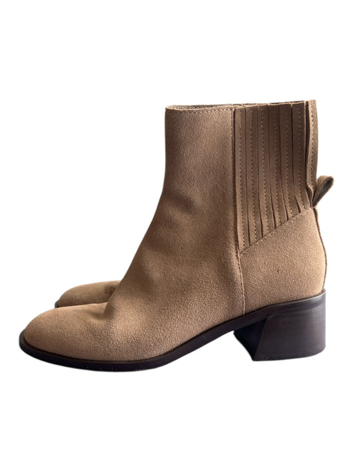 Dolce Vita Shoe Size 7 light brown Leather Suede Elastic Paneling Booties light brown / 7