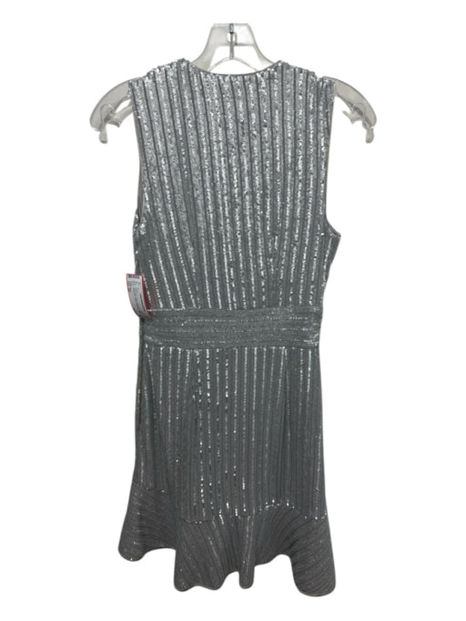 Saylor Size XS Silver Gray Nylon & Polyester Sequin Sleeveless V Neck Dress Silver Gray / XS