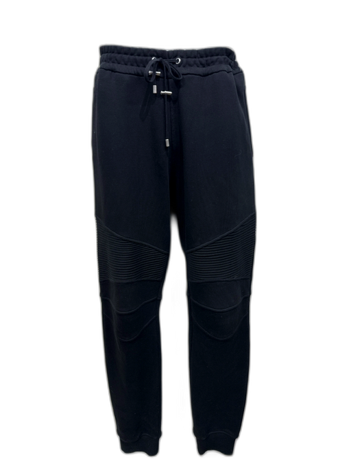 Balmain AS IS Size XL Black Cotton Ribbed Jogger Men's Pants Black / XL