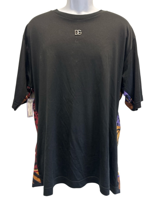 Dolce & Gabbana Size L Black & Multi Tiger Leopard Men's Short Sleeve Black & Multi / L
