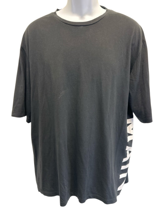 Balmain Size S Black & White Cotton Logo Detail Men's Short Sleeve Black & White / S