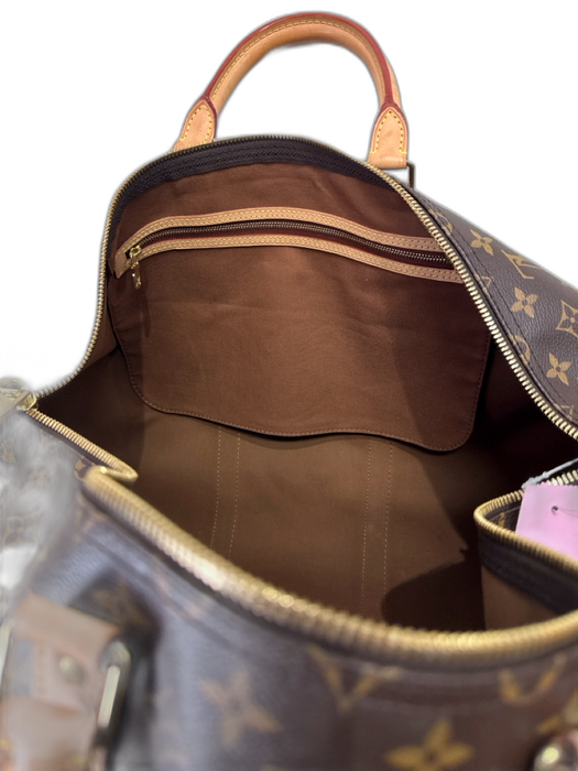 Louis Vuitton Brown Print Coated Canvas Damier Ebene Duffle Keepall Bag Brown Print