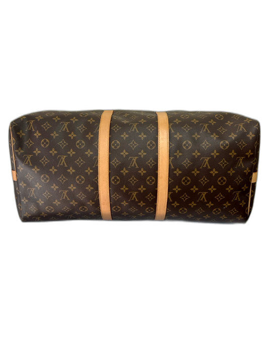 Louis Vuitton Brown Print Coated Canvas Damier Ebene Duffle Keepall Bag Brown Print