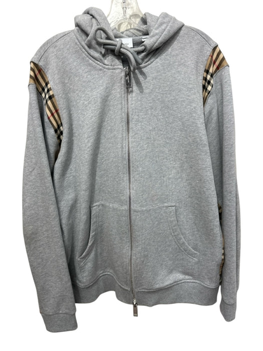 Burberry Size M Gray Cotton Zip Up Hoodie Men's Jacket Gray / M