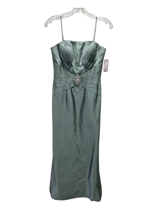 Montage Size 4 Sage green Missing Fabric Jeweled Detail Strapless Jacket Gown Sage green / 4