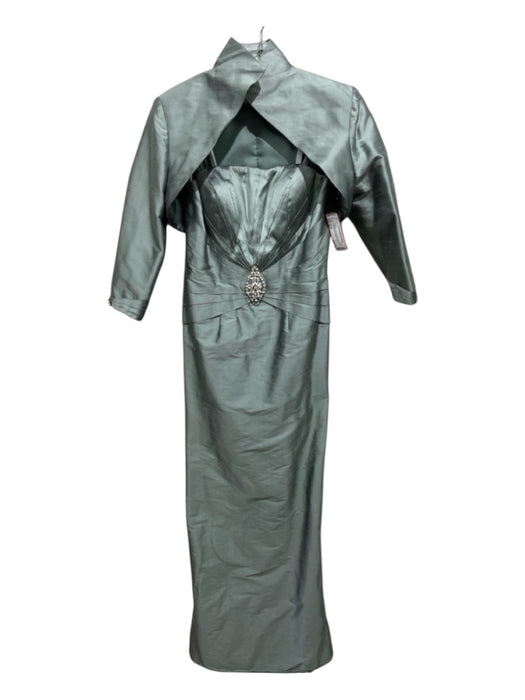 Montage Size 4 Sage green Missing Fabric Jeweled Detail Strapless Jacket Gown Sage green / 4